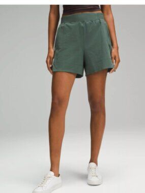 Lululemon Stretch Woven Relaxed-Fit High-Rise Short 4" Dark Forest Size M